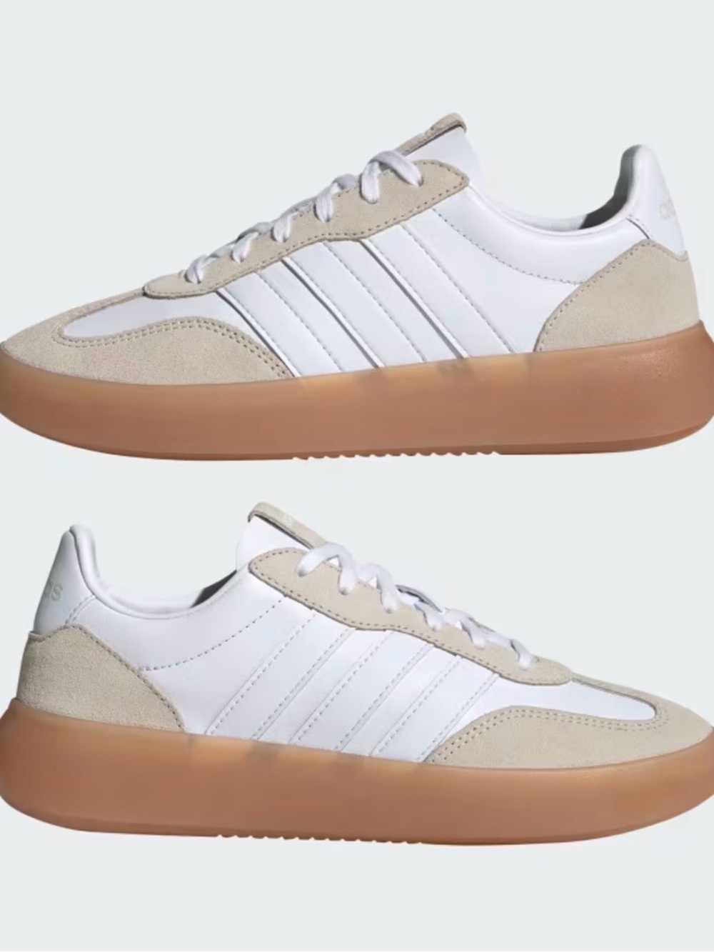 adidas White Leather Sneakers with Gum Sole 8W 6.5M